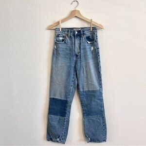 Abercrombie & Fitch: Ankle straight ultra high rise patchwork jeans - size 26